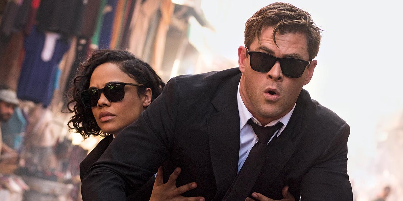 Tessa Thompson and Chris Hemsworth in Men in Black International