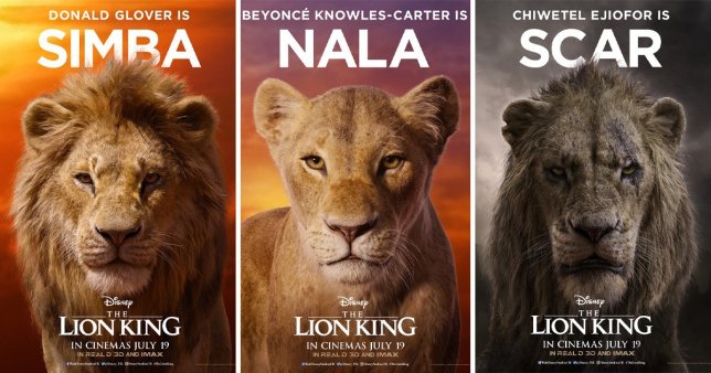 The Lion King Simba Nala Mufasa Disney Beyonce Donald Glover Chiwetel Ejiofor