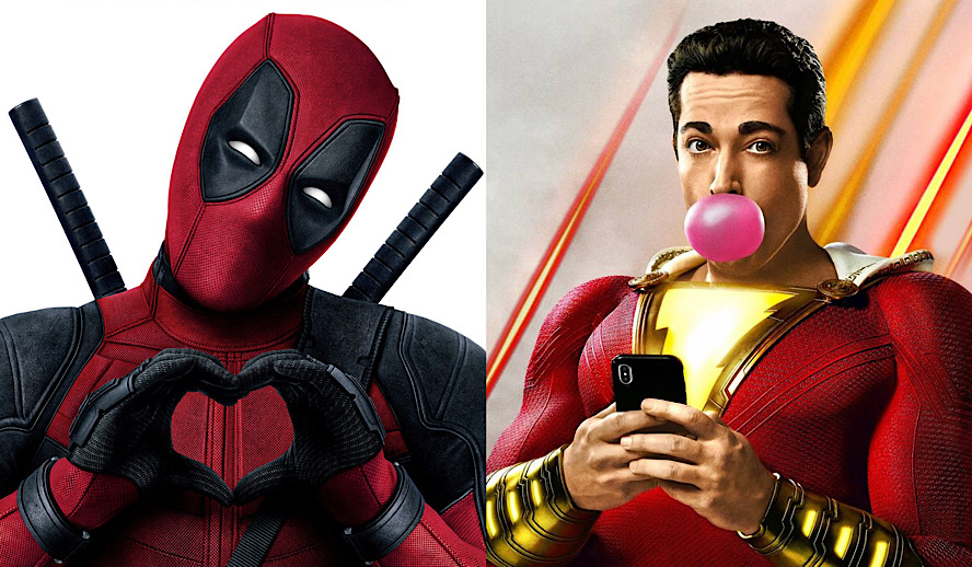 Hollywood Insider Superhero, Deadpool, Shazam, Marvel, DC, Ryan Reynolds, Zachary Levi