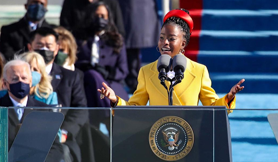 Hollywood Insider Amanda Gorman, Inauguration Poet, President Joe Biden, Vice-President Kamala Harris