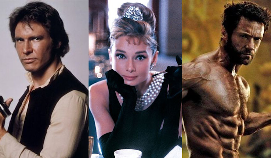 Hollywood Insider Iconic Roles, Wolverine, Han Solo, Star Wars, Audrey Hepburn, Breakfast at Tiffanys