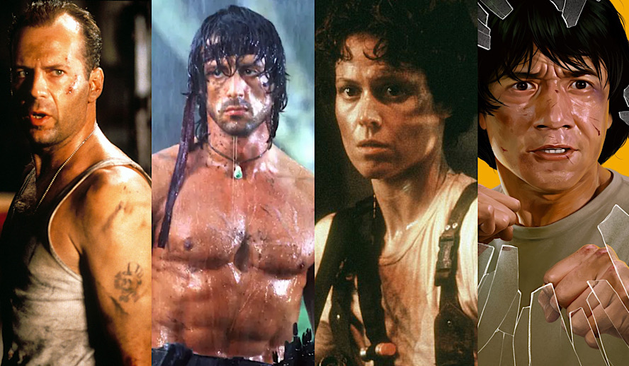80s Action Heroes Rambo and John McClane Make Their Explosive