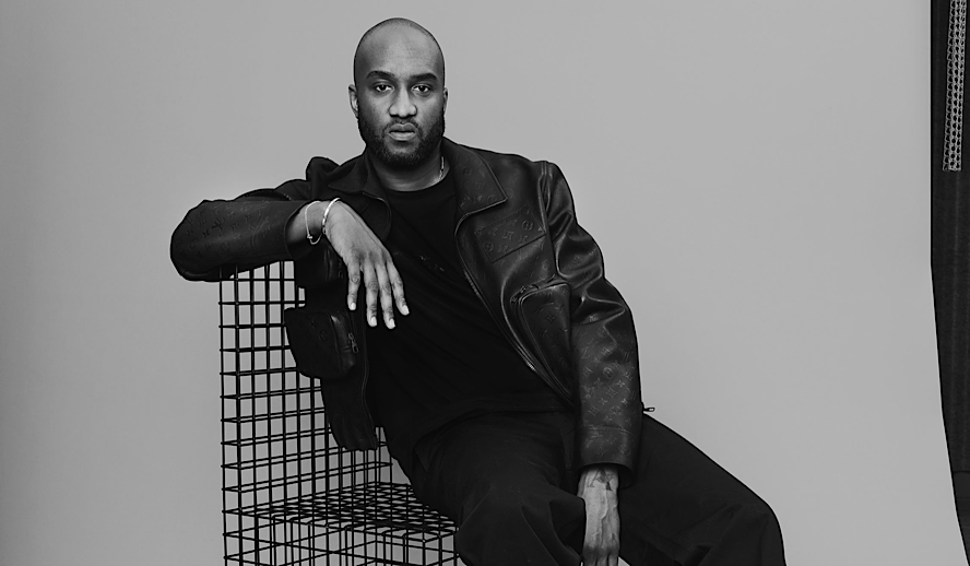 Stylist Virgil Abloh and rapper ASAP Rocky pose after the Louis