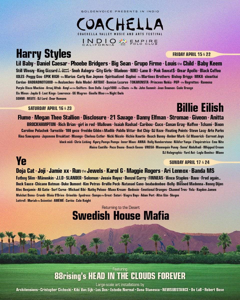 Coachella 2023 Lineup Reveals Bad Bunny, BLACKPINK, Frank Ocean, and More -  Hollywood Insider